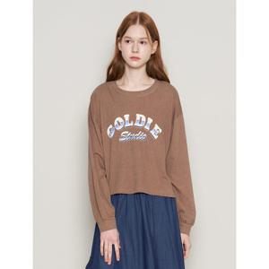 [르샵]빈티지 레터링 루즈핏 크롭 긴팔 티셔츠 (DP3LW013A)