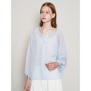 [르샵]시어 스트라이프 벌룬 긴팔 블라우스 (DP3BA056A)