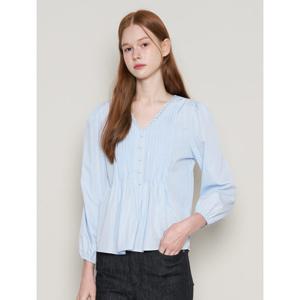 [르샵]레이스 핀턱 브이넥 긴팔 블라우스 (DP3BA054A)