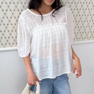 나야홍 / 아이우먼 프릴탑라운드블라우스 LTV086M508 빅사이즈