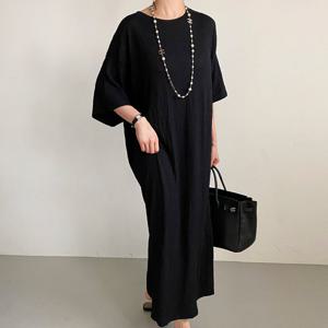 나야홍 / 아이우먼 편안한슬릿반팔원피스 RAV075M508 빅사이즈