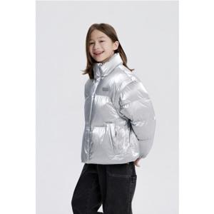 내셔널지오그래픽 키즈 [현대울산점] [2025 신상] K254UPD020 글로시 2WAY 숏패딩 점퍼 SILVER 조끼형변신