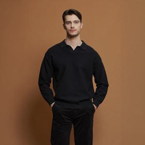 빠니깔레 울혼방 오픈 카라 니트 M-QNIT57