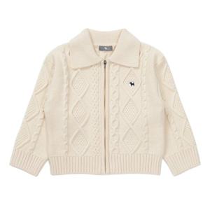 [블루독베이비8] 25FW (CR) 케이블 집업가디건 HJ (45C1920001) (BLUEDOG BABY 유아 출산 백일 선물 도트