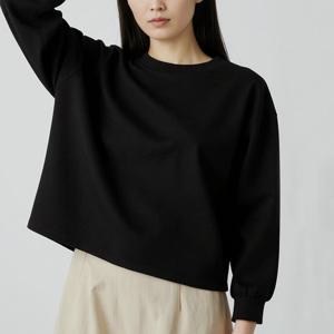 샵앤) 국산 여성 넓은 라운드 루즈핏 워싱 7부 밴딩 티셔츠 DAI-WSH-20801-블랙