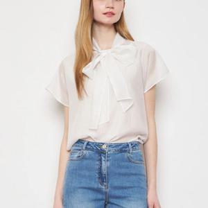 [린]MARIO린 크롭소매 타이 블라우스 LCBLPE0100