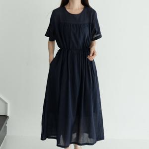 나야홍 / 아이우먼 셔링끈리본반팔원피스 SMV119M508 빅사이즈