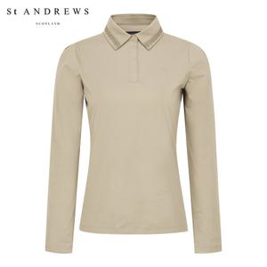 [세인트앤드류스] 여성 별 심볼 로즈 레이스 카라 티셔츠 821E3TO111_BG