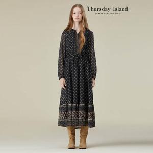 [Thursday Island] 보더 패턴 롱 원피스(T236MOP147W)