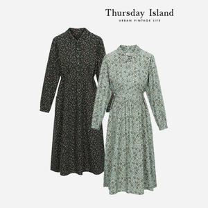 [Thursday Island] 잔꽃카라 코듀로이 롱 원피스(T238MOP634W)