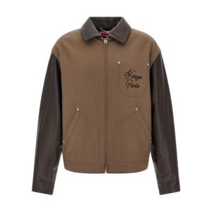 겐조 가죽 자켓 FF68BL1519OH92 Brown