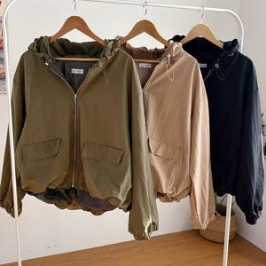 나야홍 / 빅사이즈아우터 V198L509 하트스트링후드포켓집업 RA