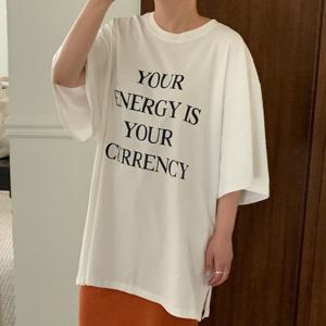 나야홍 / 아이우먼 너의에너지레터링티셔츠 MOV202M509 빅사이