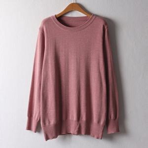 나야홍 / 아이우먼 무지라운드홀가니트 EBD004M509 빅사이즈