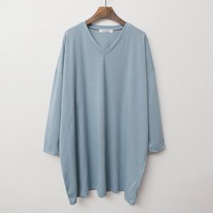 나야홍 / 아이우먼 낫띵브이넥롱박스티 NOC513M509 빅사이즈