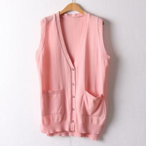 나야홍 / 아이우먼 딥브이넥포켓니트조끼 EBI363M509 빅사이즈