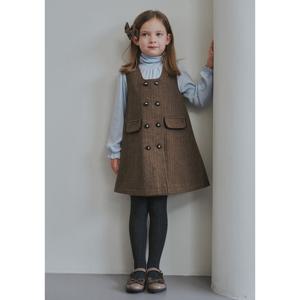 [빈]BZ62ZS01BN 브라운 해링본 점퍼 스커트 원피스