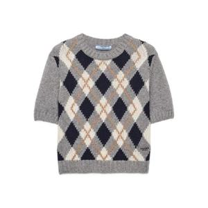 프라다 다이아몬드 패턴 반소매 스웨터 P24T2PSOOO172D