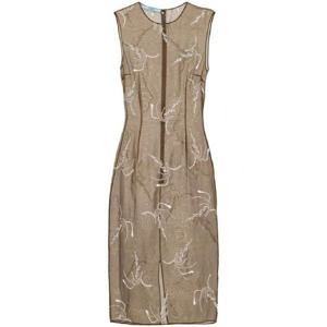 프라다 자수 시스루 실크 미디 드레스 P3L86RSOOO14VO