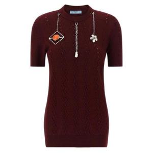 프라다 프라다 쥬얼 장식 반팔 니트 2211074