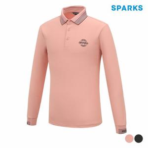 [스팍스]남성 아트웍 라인 배색 긴팔 카라 티셔츠 SP3MTS002