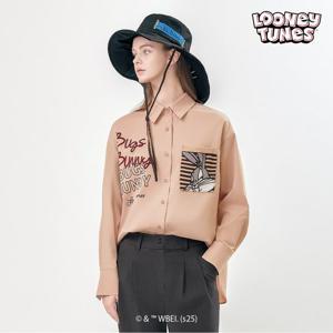 [스팍스]여성 벅스버니 아트웍 카라 백 핀턱 긴팔 남방 셔츠 SP3LSH015