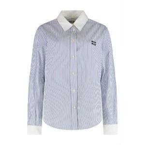 미우미우   긴팔 셔츠 FW25 MK1972SOOO174TF0W3B 6244109 Light Blue