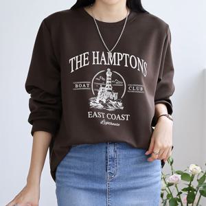 나야홍 / 아이우먼 햄튼클럽오버핏맨투맨 SMV257M509 빅사이즈