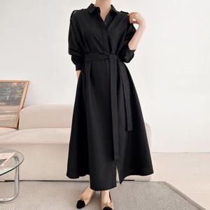 나야홍 / 아이우먼 허리끈매듭트렌치원피스 ARV283M509 빅사이