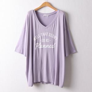 나야홍 / 아이우먼 브이넥8부라인티셔츠 RAD454M509 빅사이즈