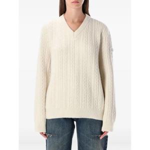 25 FW 메종마르지엘라 케이블 니트 V넥 스웨터 S62HN0008M13195 TP443110115