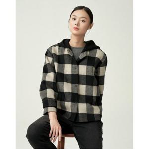 [올리비아로렌]니트 후드 체크 점퍼____VVCCLXW9481