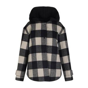 [올리비아로렌]니트 후드 체크 점퍼____VVCCLXW9482