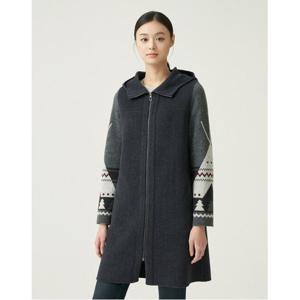 [올리비아로렌]소매 니트 배색 코트____VVCEAXW9461