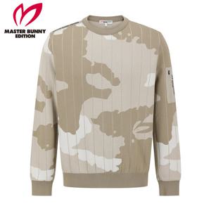 [마스터바니] 남성 스트라이프 카모 우븐 믹스 긴팔 니트 411E3SR203_BG