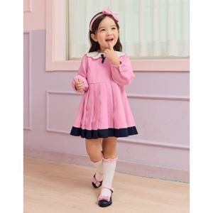 [프렌치캣(백)]핑크플리츠원피스(Q44DBO090)