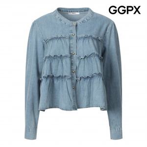 [GGPX] 캉캉 프릴 데님 블라우스 (GP9SH068F)