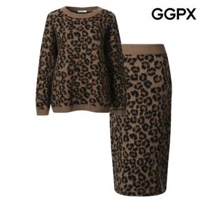 [GGPX] 레오파드 짜임 니트 투피스 (GP9ST026F)