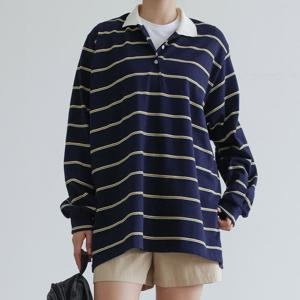 나야홍 / 아이우먼 오버핏줄무늬카라티셔츠 LYV345M509 빅사이