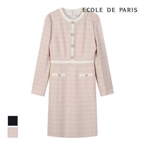 [에꼴드파리][에꼴드파리] 라운드넥 트위드 원피스_RB32WOAE06Z