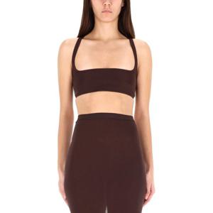 릭오웬스 릴리스 스퀘어넥 크롭 슬리브리스 니트 탑 LI02E3100