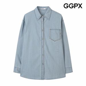 [GGPX] 보석 스티치 포켓 데님 셔츠 (GPASH005F)