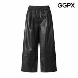 [GGPX] 8부 와이드핏 밴딩 레더 팬츠 (GPAPT006F)