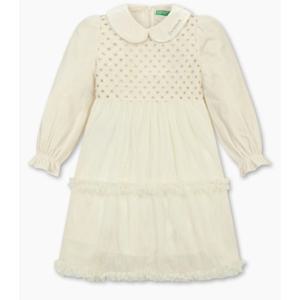 [베네통키즈]25FW-스페셜 벨벳 샤 원피스/QAOP24561