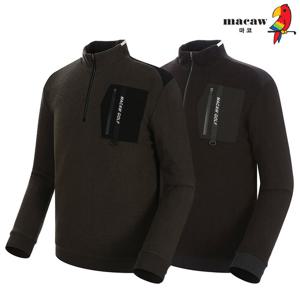 [마코] (남성)뒷판배색 반집업 티셔츠_MMM4TH62