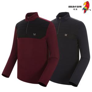 [마코] (남성)퀼팅 배색 반집업 티셔츠_MMM4TH63