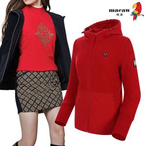 [마코] (여성)니트 배색 구스다운 후드 점퍼_MMW4SG61