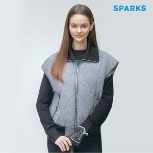 [스팍스]여성 배색 루즈핏 퀼팅 패딩 조끼 베스트 SP3LJV003