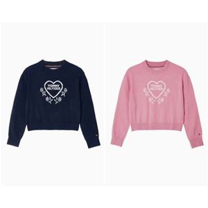 [타미힐피거칠드런TD] 하트 자카드 스웨터 (T42F7WWO650GT1)