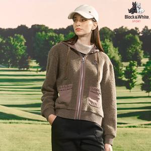 [블랙앤화이트] 여성 겨울 부클 후드 집업 6205LBSW_BROWN